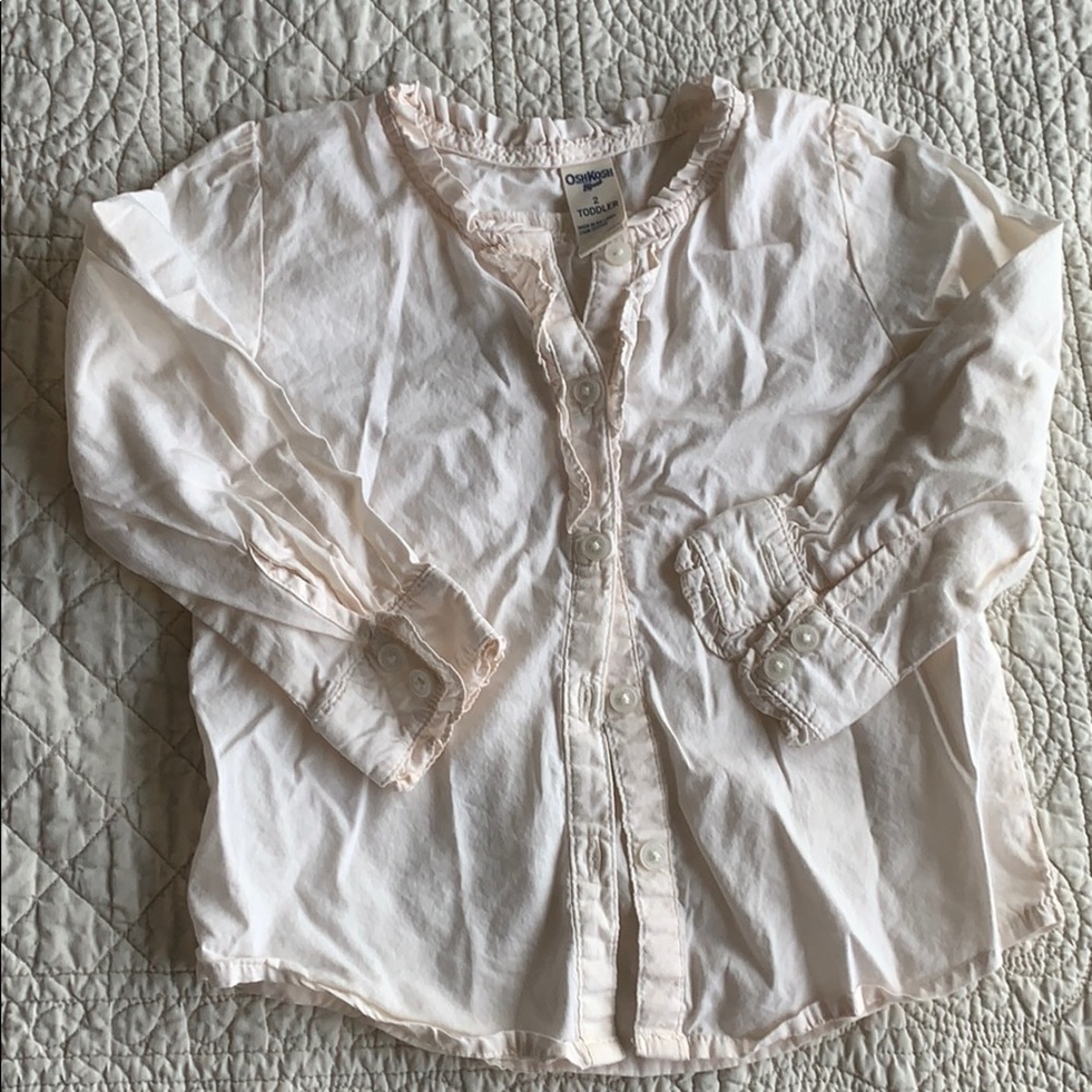 Ivory cream 2T girls button up blouse Oshkosh